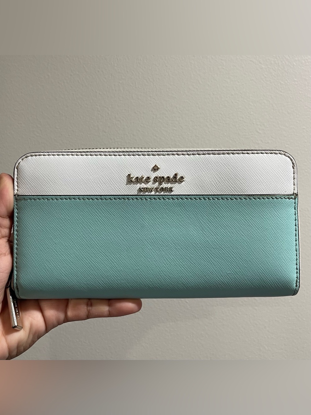 Kate Spade New York Staci Colorblock Large Wallet In Poolside Blue Multi